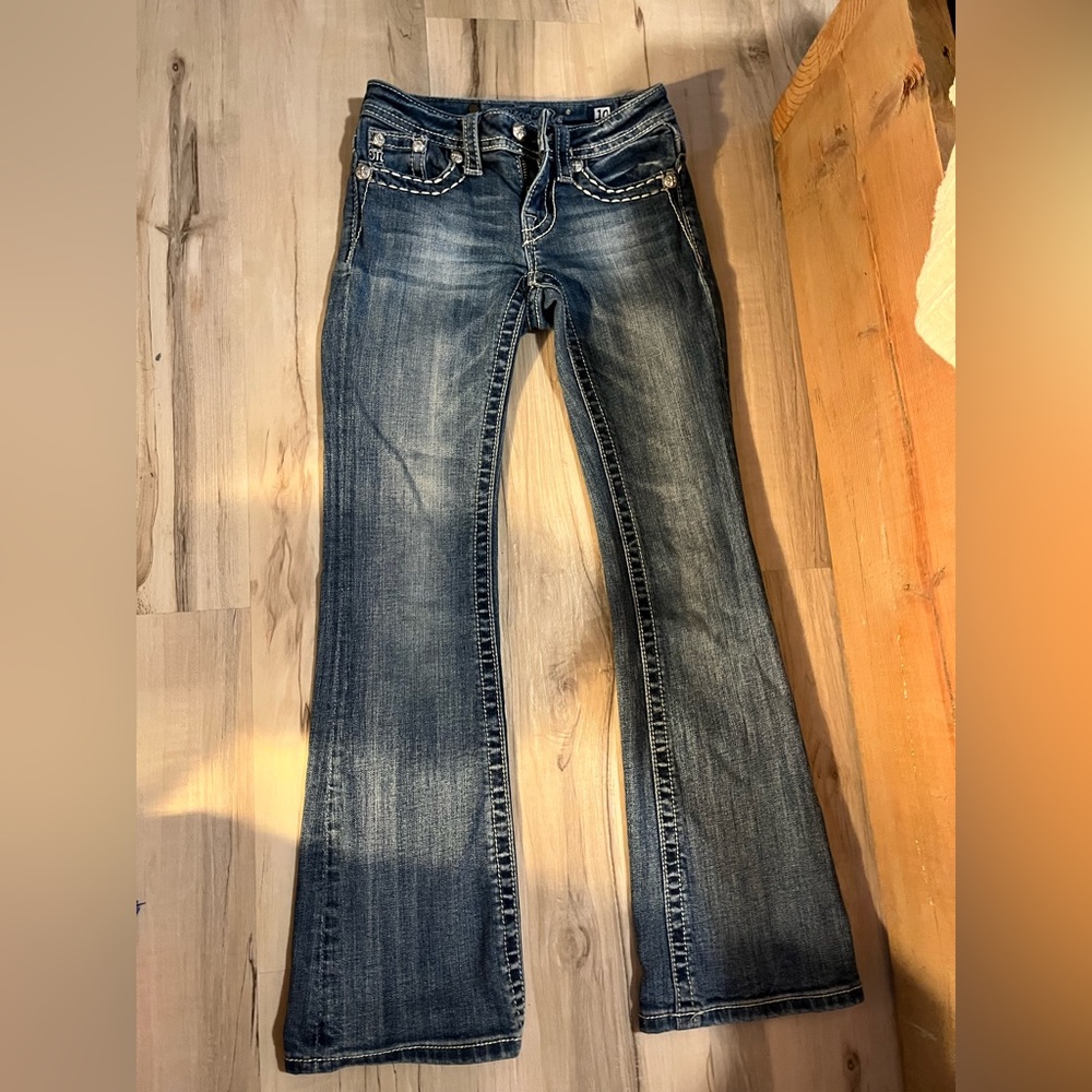 miss me y2k early 2000s grunge rhinestone lowrise flare/boot cut jeans💘